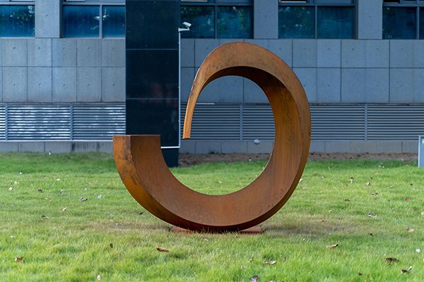 Corten Steel Spiral Sculpture For Urban And Natural Setting